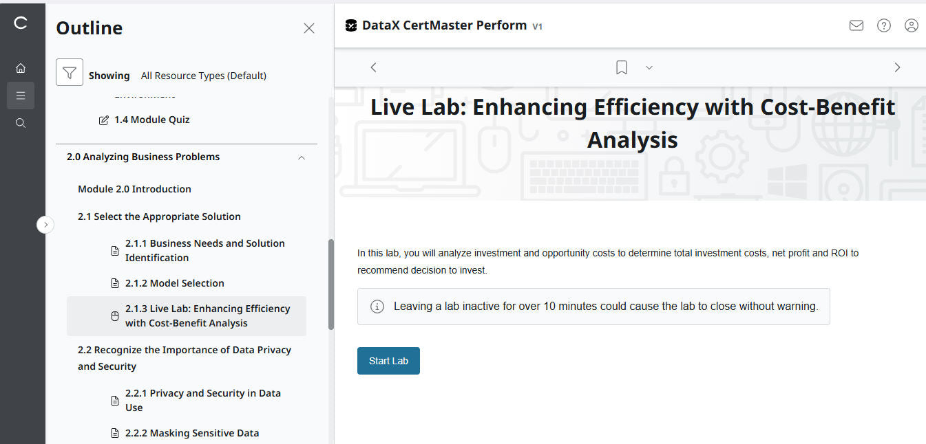 Khóa Học Online Chủ Động – CompTIA DataX CertMaster Perform (V1, 2 Tháng)