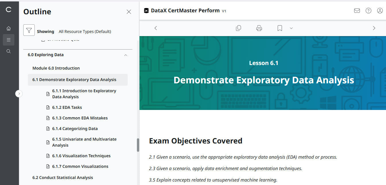 Khóa Học Online Chủ Động – CompTIA DataX CertMaster Perform (V1, 2 Tháng)