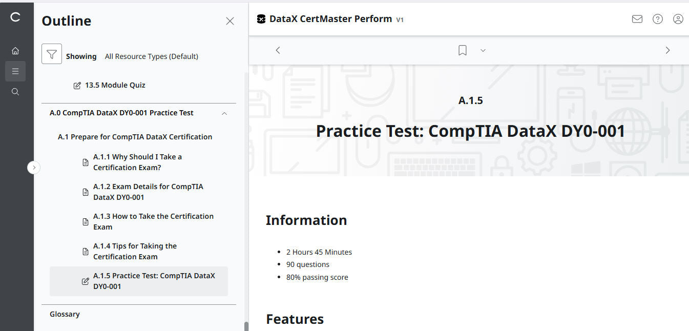 Khóa Học Online Chủ Động – CompTIA DataX CertMaster Perform (V1, 2 Tháng)