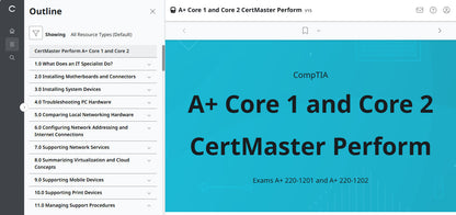 🛒CompTIA A+ Core 1 & Core 2 (V15) – CertMaster Perform (Truy Cập 4 Tháng, Tài Liệu Học Tập Chính Thức)