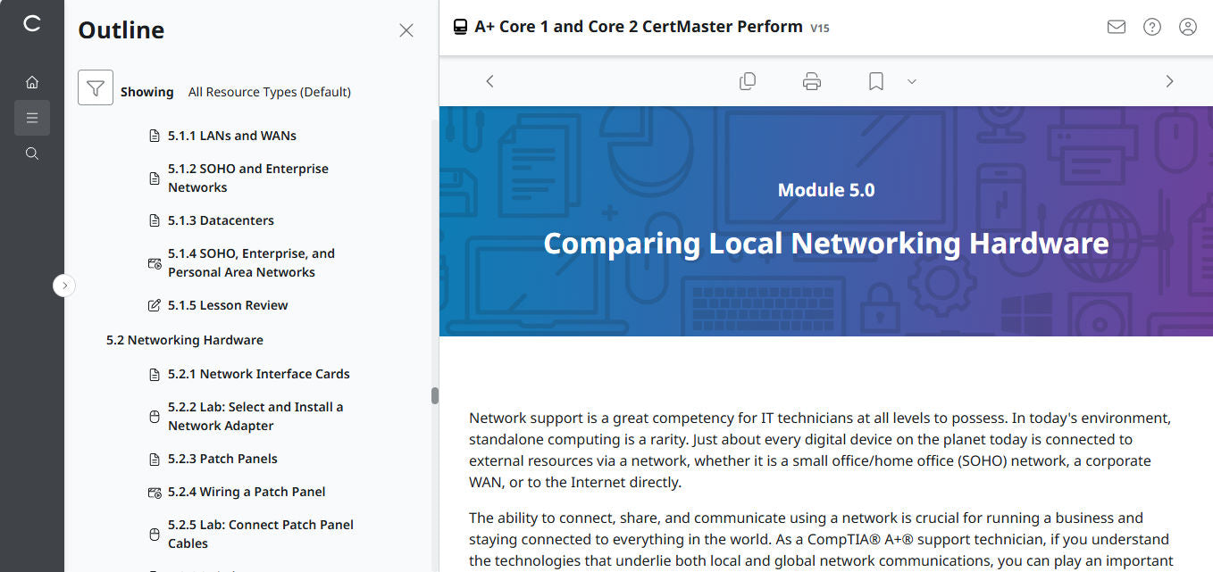 🛒CompTIA A+ Core 1 & Core 2 (V15) – CertMaster Perform (Truy Cập 4 Tháng, Tài Liệu Học Tập Chính Thức)
