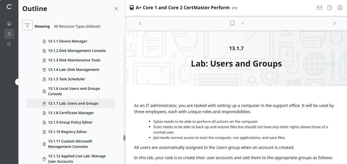🛒CompTIA A+ Core 1 & Core 2 (V15) – CertMaster Perform (Truy Cập 4 Tháng, Tài Liệu Học Tập Chính Thức)