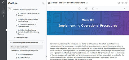 🛒CompTIA A+ Core 1 & Core 2 (V15) – CertMaster Perform (Truy Cập 4 Tháng, Tài Liệu Học Tập Chính Thức)