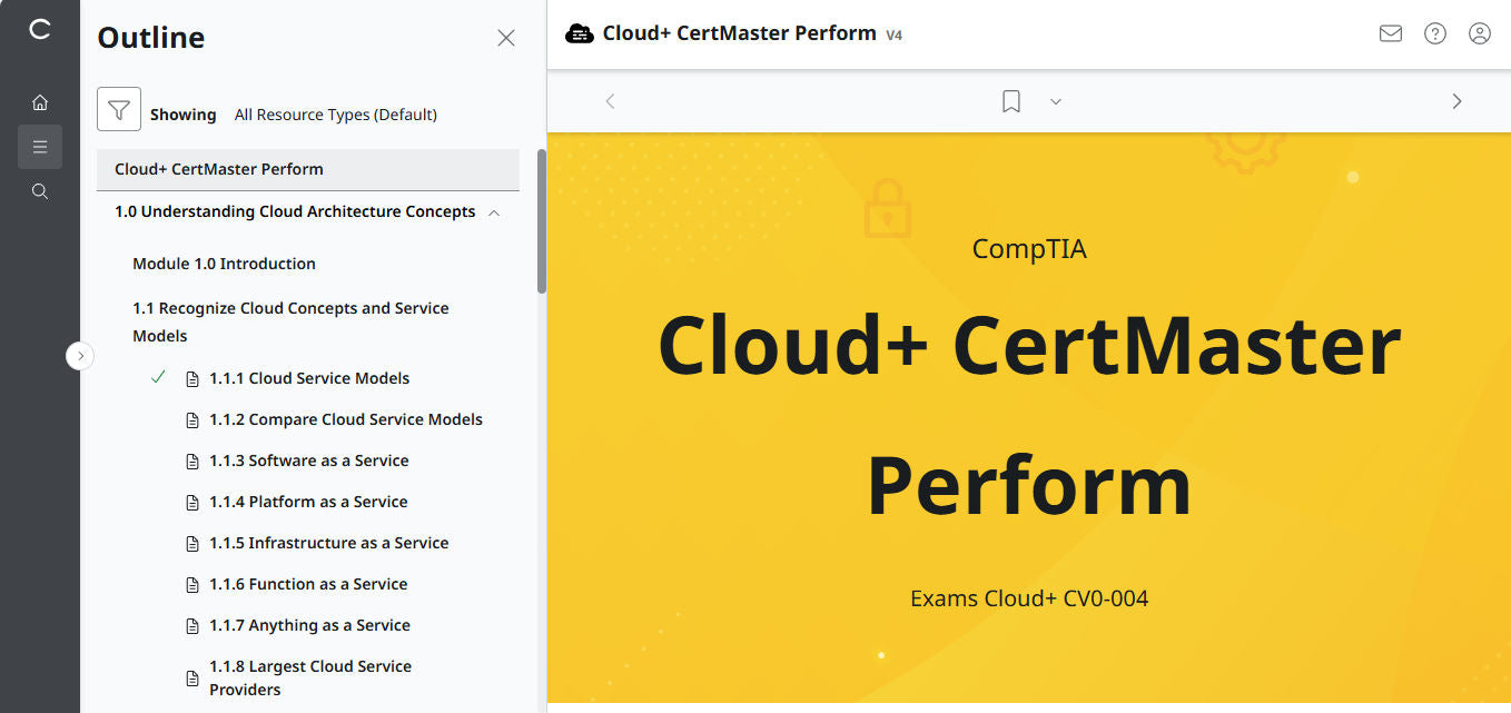 🛒 Ưu Đãi Đặc Biệt – CompTIA Cloud+ CertMaster Perform (CV0-004) – Truy Cập 3 Tháng