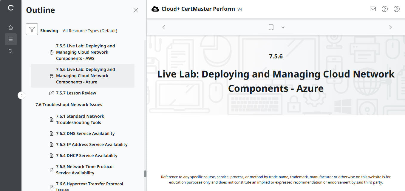 🛒 Ưu Đãi Đặc Biệt – CompTIA Cloud+ CertMaster Perform (CV0-004) – Truy Cập 3 Tháng