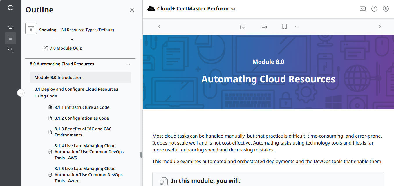🛒 Ưu Đãi Đặc Biệt – CompTIA Cloud+ CertMaster Perform (CV0-004) – Truy Cập 3 Tháng