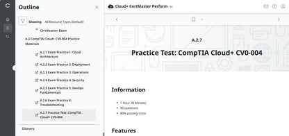 🛒 Ưu Đãi Đặc Biệt – CompTIA Cloud+ CertMaster Perform (CV0-004) – Truy Cập 3 Tháng